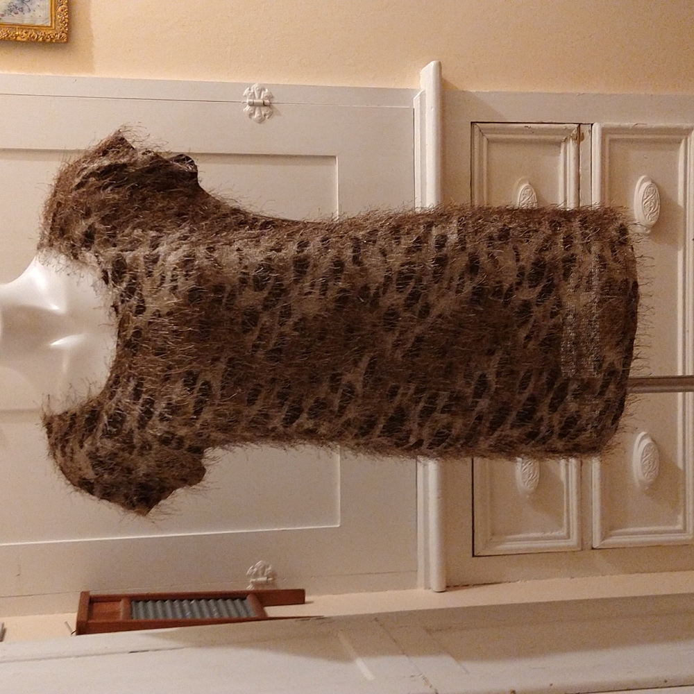 Isle Apparel fuzzy animal print dress Sz S